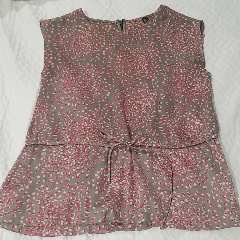 fab'rik Pink and Gray Patterned Blouse